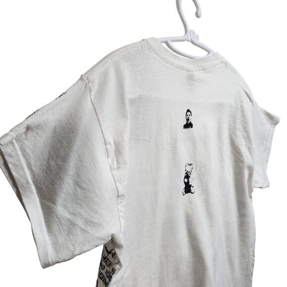 White t-shirt, reworked, upcycled, unique, size M - Picture 3 of 13